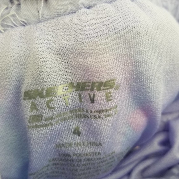 Skechers Active Elastic Waistband  Shorts Abstract Pattern Purple Little Girls 4 - Picture 6 of 7